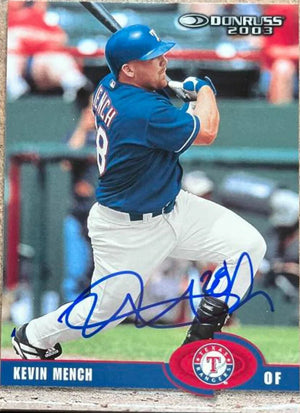 Kevin Mench Signed 2003 Donruss Baseball Card - Texas Rangers