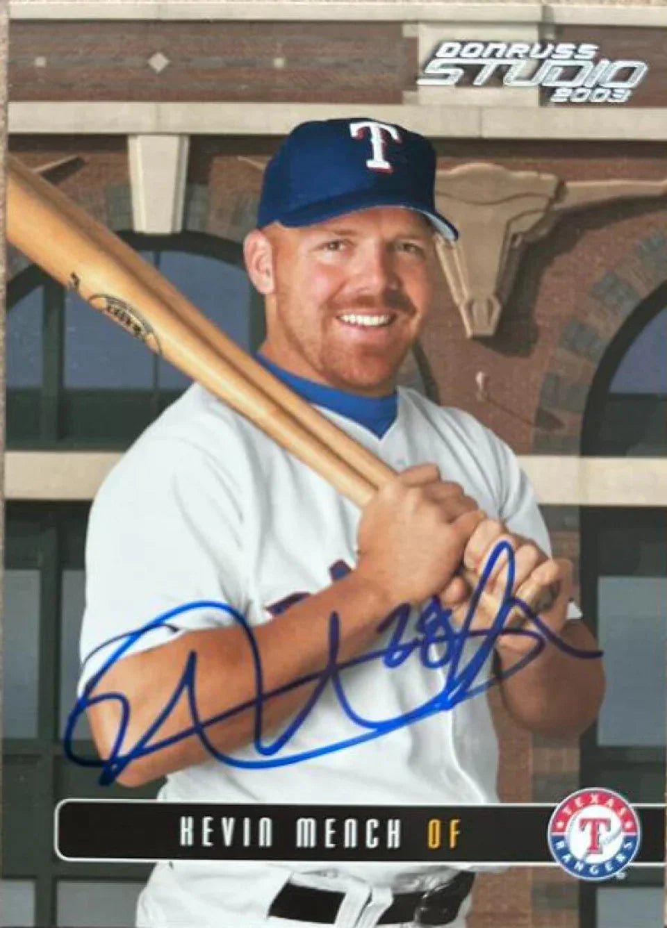 Kevin Mench Signed 2003 Donruss Studio Baseball Card - Texas Rangers