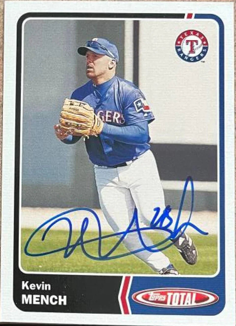 Kevin Mench Signed 2003 Topps Total Baseball Card - Texas Rangers