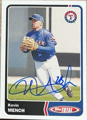Kevin Mench Signed 2003 Topps Total Baseball Card - Texas Rangers