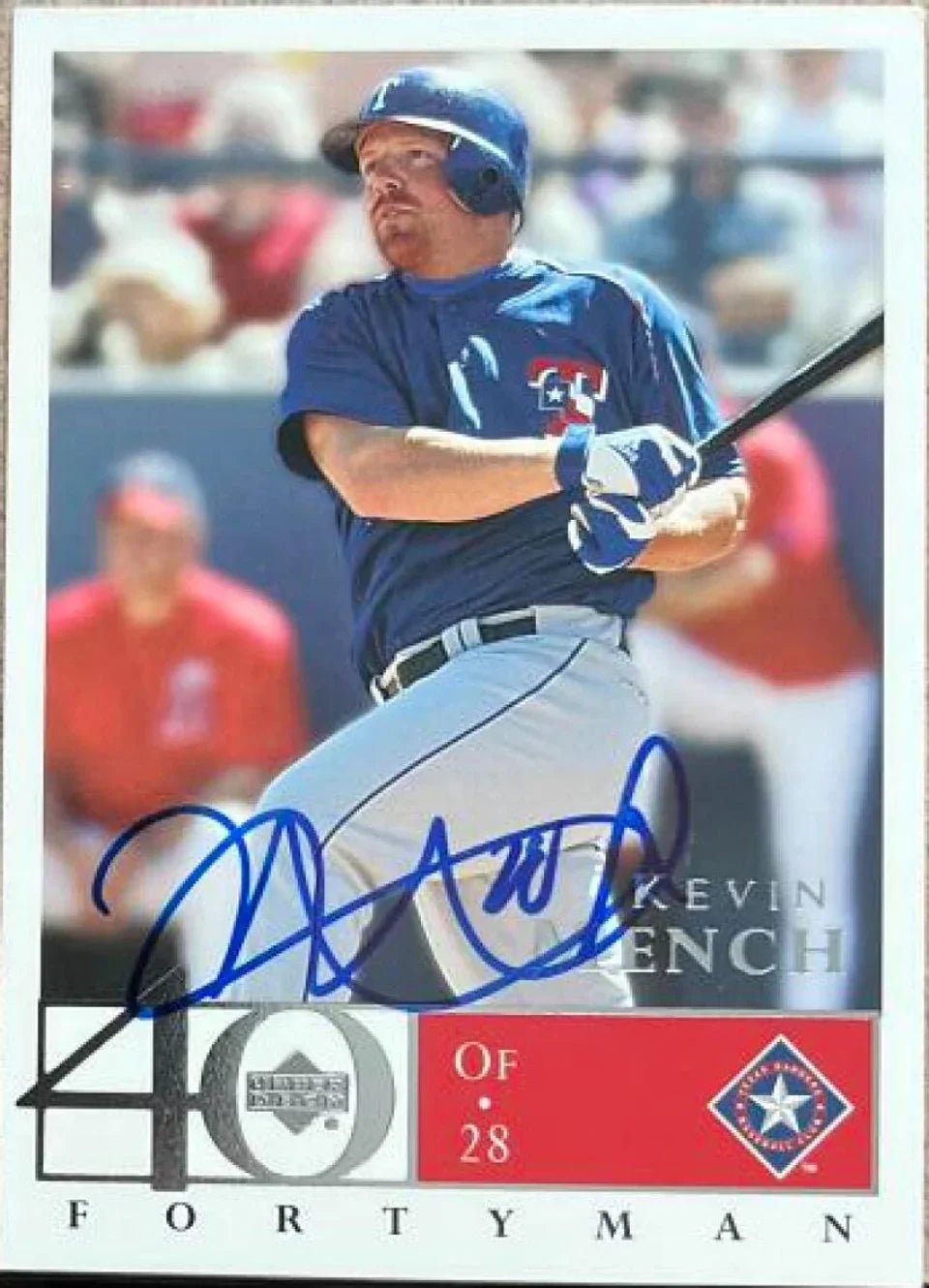 Kevin Mench Signed 2003 Upper Deck 40-Man Baseball Card - Texas Rangers