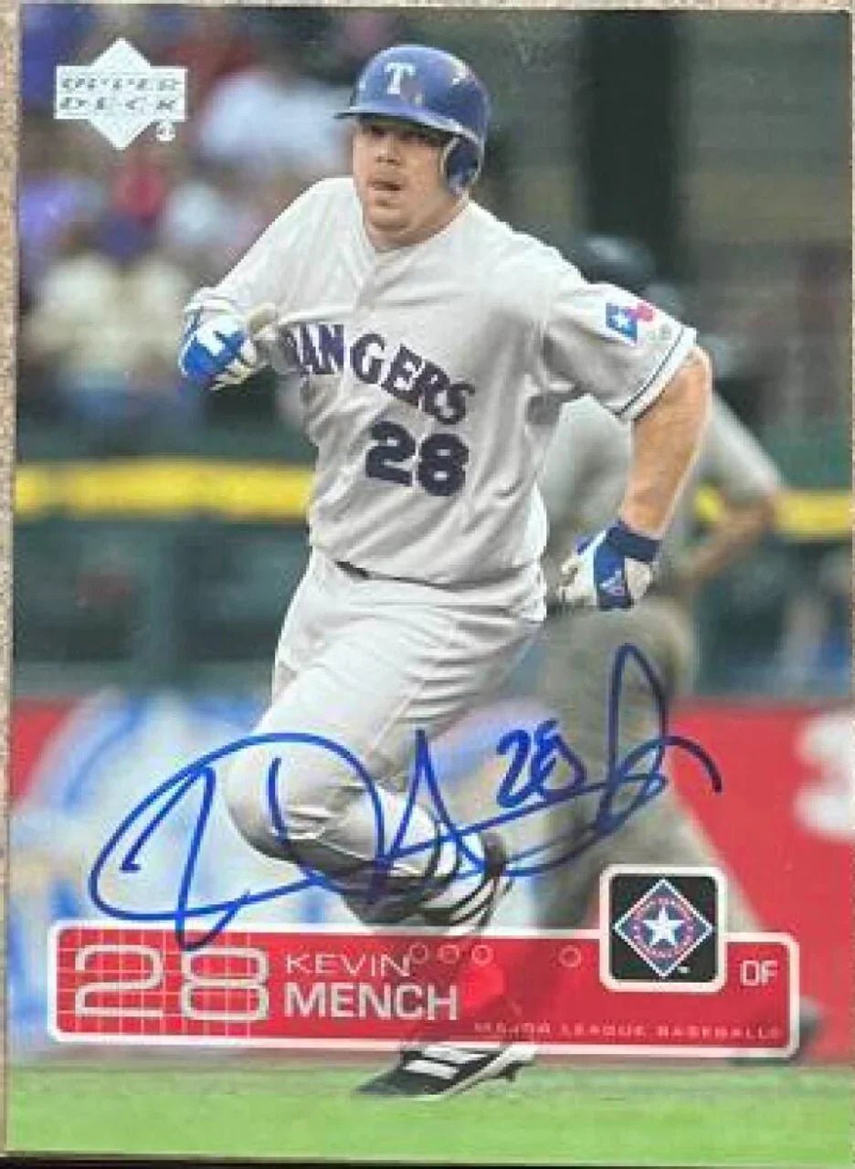 Kevin Mench Signed 2003 Upper Deck Baseball Card - Texas Rangers