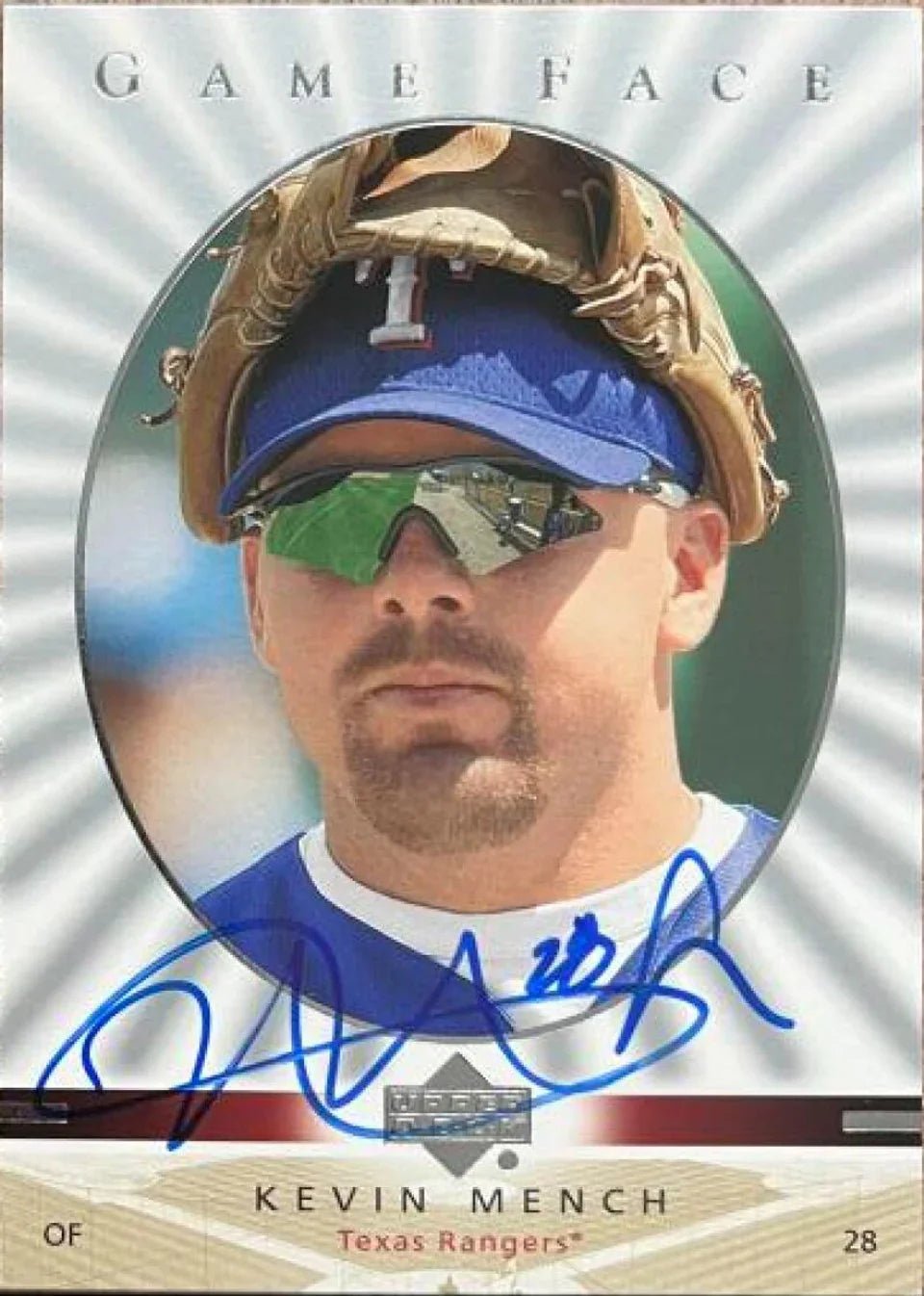 Kevin Mench Signed 2003 Upper Deck Game Face Baseball Card - Texas Rangers