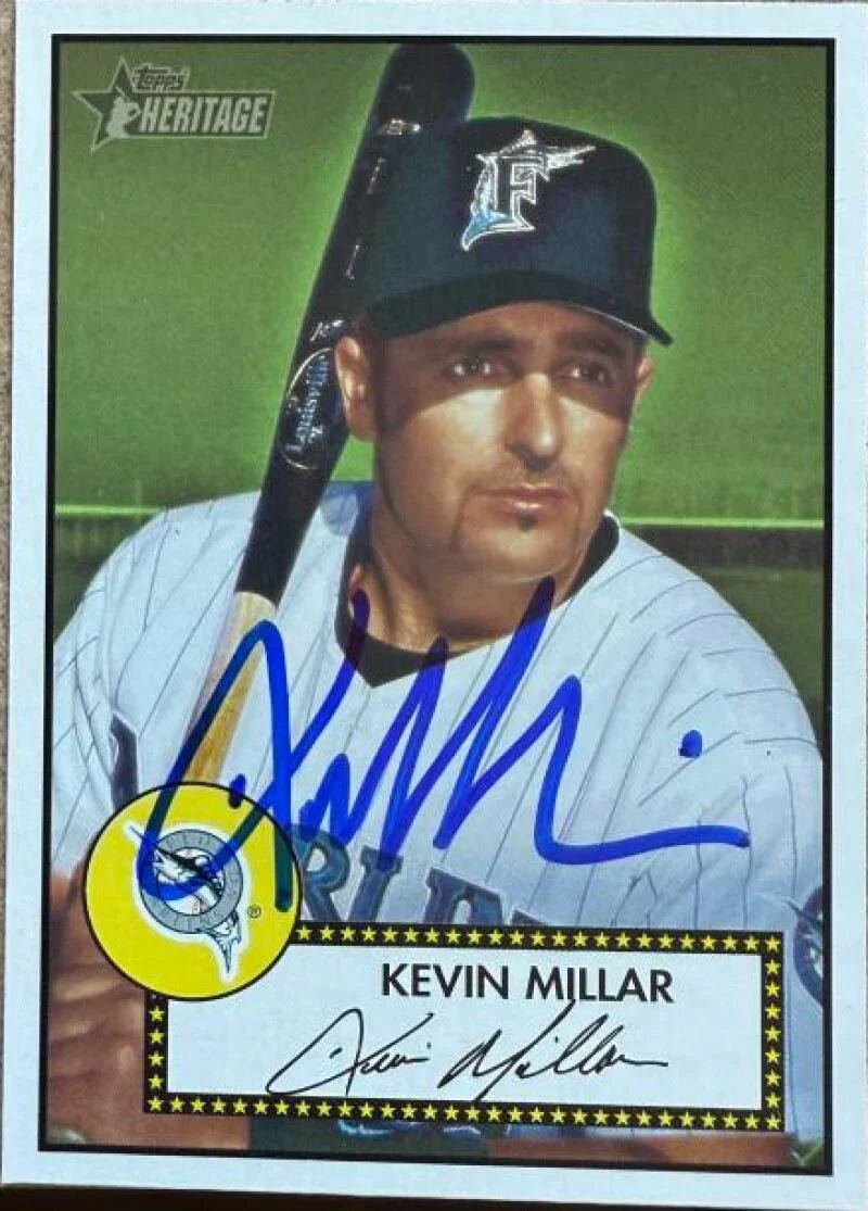 Kevin Millar Signed 2001 Topps Heritage Baseball Card - Florida Marlins #298