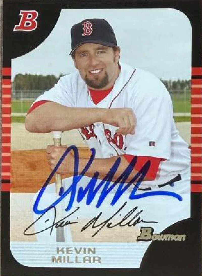 Kevin Millar Signed 2005 Bowman Baseball Card - Boston Red Sox #42
