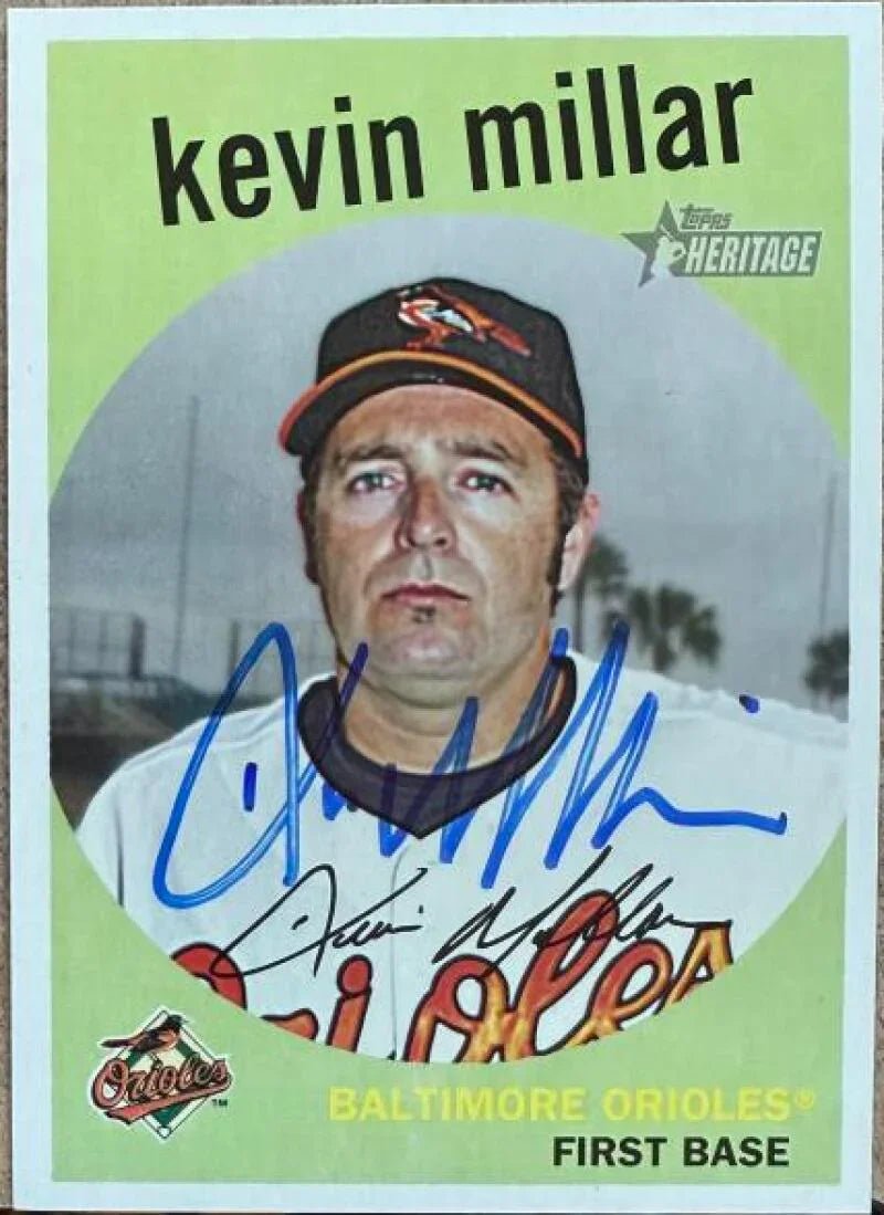 Kevin Millar Signed 2008 Topps Heritage Baseball Card - Baltimore Orioles #607