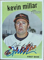 Kevin Millar Signed 2008 Topps Heritage Baseball Card - Baltimore Orioles #607 Black Ink on Back SP