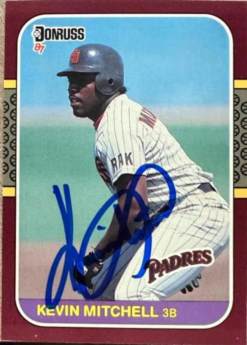 Kevin Mitchell Signed 1987 Donruss Opening Day Baseball Card - San Diego Padres #145