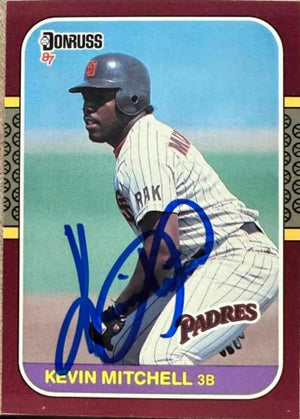 Kevin Mitchell Signed 1987 Donruss Opening Day Baseball Card - San Diego Padres #145