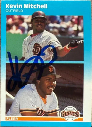 Kevin Mitchell Signed 1987 Fleer Update Baseball Card - Giants/Padres #U-42