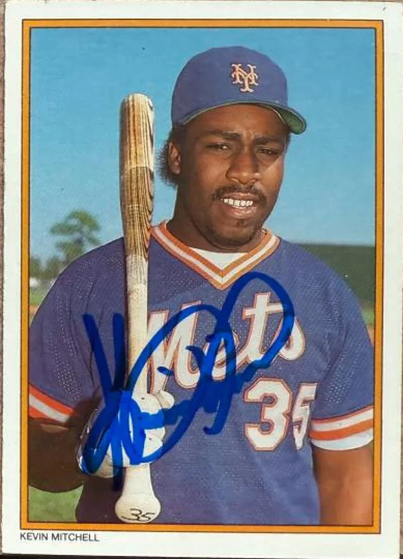 Kevin Mitchell Signed 1987 Topps Star Set Glossy Send-Ins Baseball Card - New York Mets #50