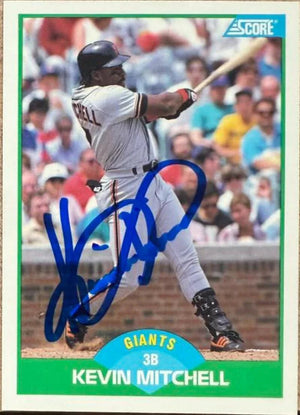Kevin Mitchell Signed 1989 Score Baseball Card - San Francisco Giants 39 - PastPros