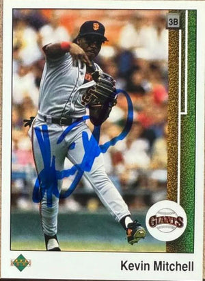 Kevin Mitchell Signed 1989 Upper Deck Baseball Card - San Francisco Giants #163