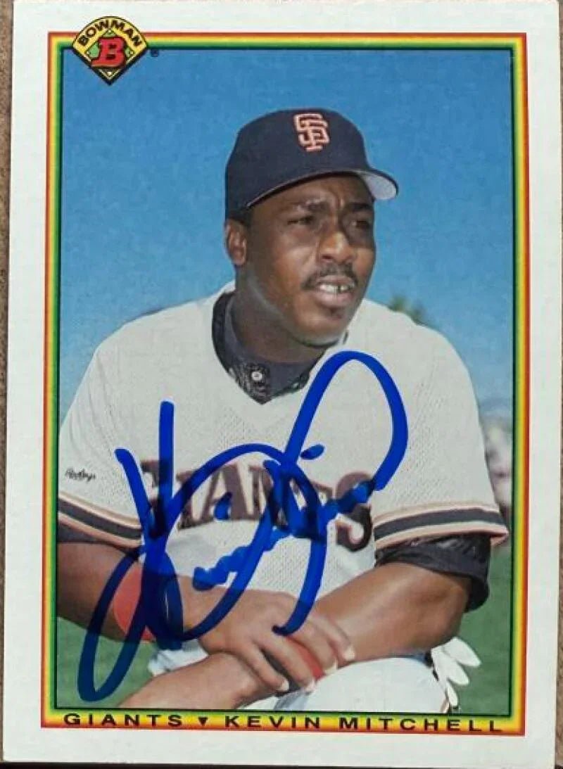 Kevin Mitchell Signed 1990 Bowman Baseball Card - San Francisco Giants #232