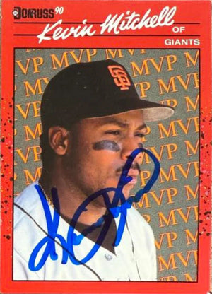 Kevin Mitchell Signed 1990 Donruss Bonus MVPs Baseball Card - San Francisco Giants #BC-11