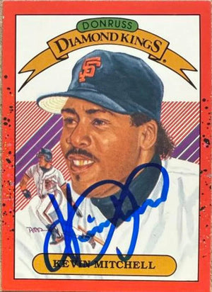 Kevin Mitchell Signed 1990 Donruss Diamond Kings Baseball Card - San Francisco Giants #11