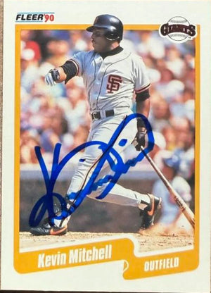 Kevin Mitchell Signed 1990 Fleer Baseball Card - San Francisco Giants #65
