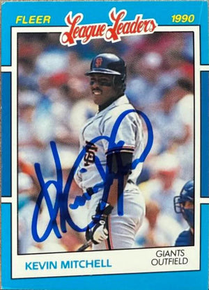 Kevin Mitchell Signed 1990 Fleer League Leaders Baseball Card - San Francisco Giants #26