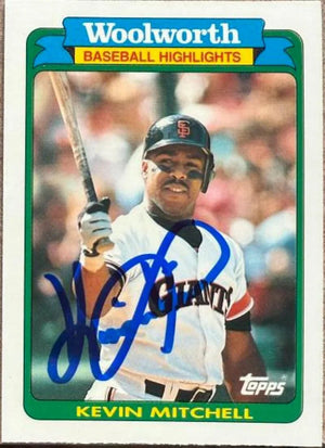 Kevin Mitchell Signed 1990 Topps Woolworth Baseball Highlights Baseball Card - San Francisco Giants #2 MVP
