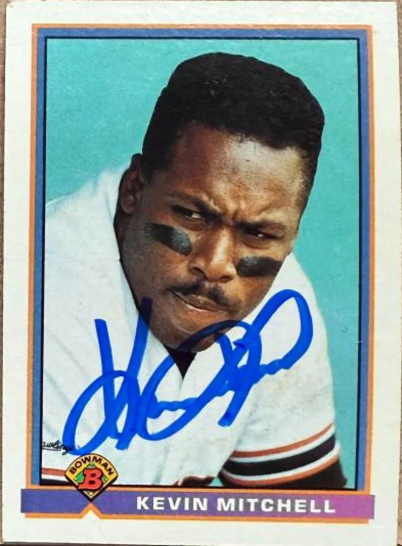 Kevin Mitchell Signed 1991 Bowman Baseball Card - San Francisco Giants #636