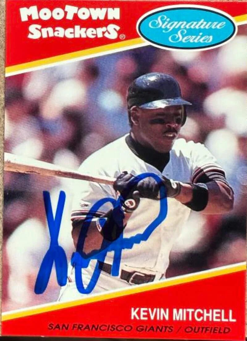 Kevin Mitchell Signed 1991 MooTown Snackers Baseball Card - San Francisco Giants #23