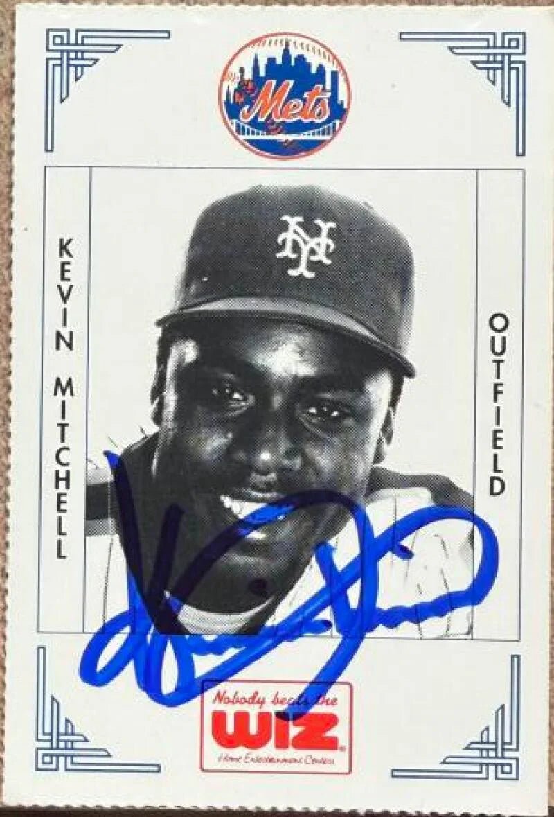 Kevin Mitchell Signed 1991 The Wiz Baseball Card - New York Mets #276