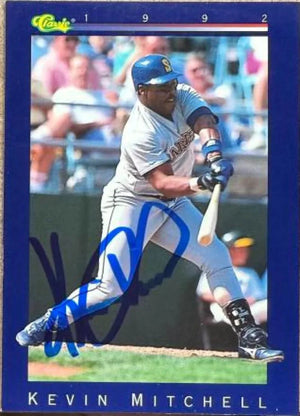 Kevin Mitchell Signed 1992 Classic Baseball Card - Seattle Mariners #165