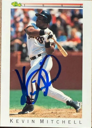 Kevin Mitchell Signed 1992 Classic I Baseball Card - San Francisco Giants #T64