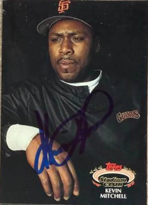 Kevin Mitchell Signed 1992 Stadium Club Baseball Card - San Francisco Giants #215