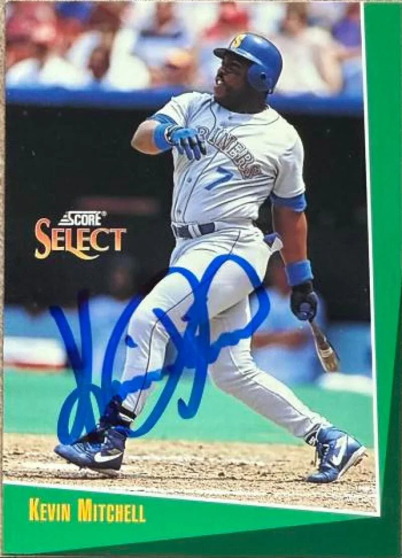 Kevin Mitchell Signed 1993 Score Select Baseball Card - Seattle Mariners #108