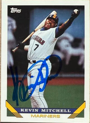 Kevin Mitchell Signed 1993 Topps Baseball Card - Seattle Mariners #217