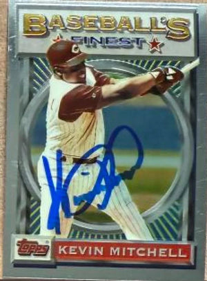Kevin Mitchell Signed 1993 Topps Finest Baseball Card - Cincinnati Reds #136