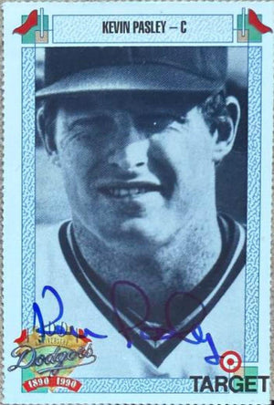 Kevin Pasley Signed 1990 Target Baseball Card - Los Angeles Dodgers