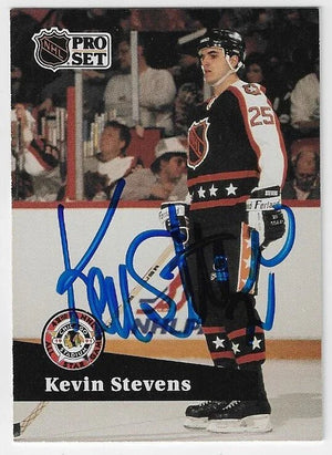 Kevin Stevens Signed 1991-92 Pro Set All-Star Hockey Card - Pittsburgh Penguins