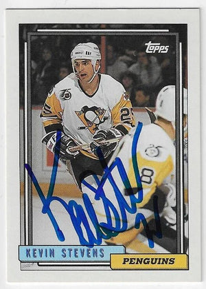 Kevin Stevens Signed 1992-93 Topps Hockey Card - Pittsburgh Penguins