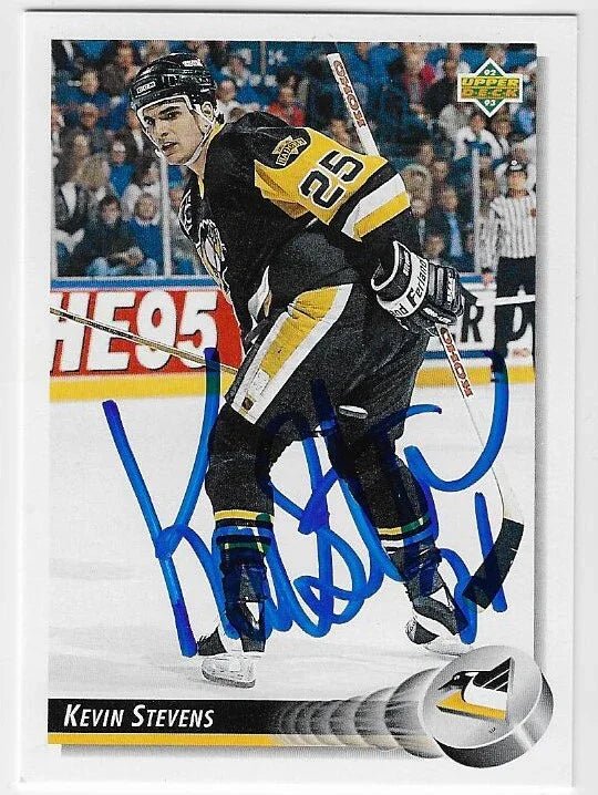 Kevin Stevens Signed 1992-93 Upper Deck Hockey Card - Pittsburgh Penguins