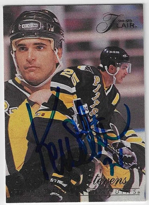 Kevin Stevens Signed 1994-95 Flair Hockey Card - Pittsburgh Penguins
