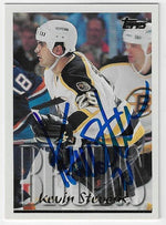Kevin Stevens Signed 1995-96 Topps Hockey Card - Pittsburgh Penguins