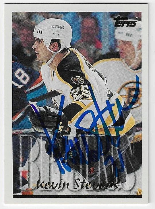 Kevin Stevens Signed 1995-96 Topps Hockey Card - Pittsburgh Penguins
