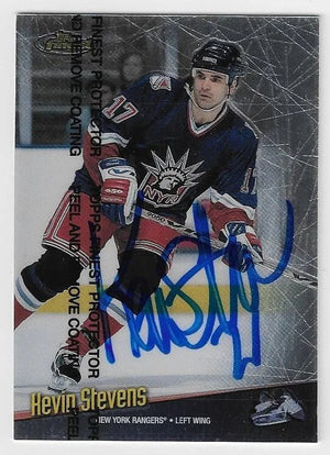 Kevin Stevens Signed 1998-99 Topps Finest Hockey Card - New York Rangers