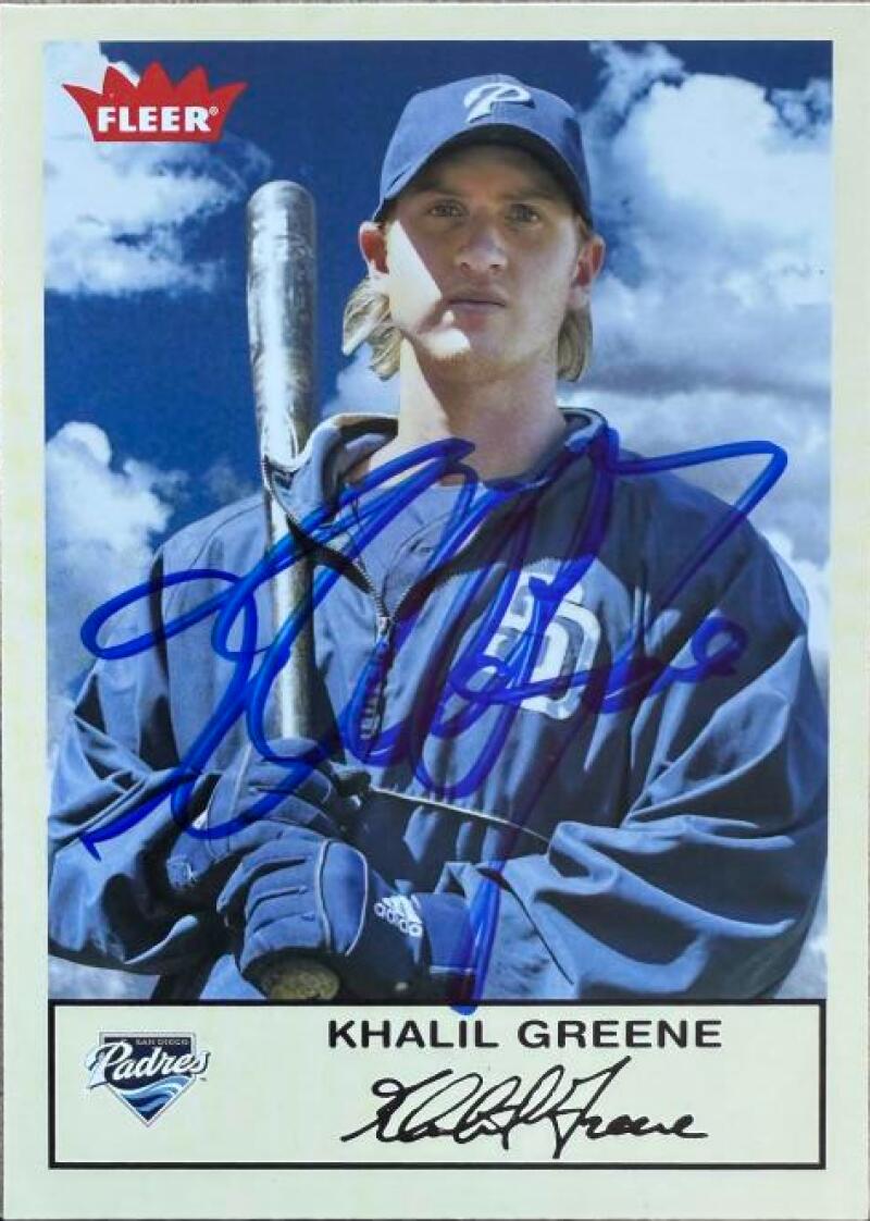 Khalil Greene Signed 2005 Fleer Tradition Baseball Card - San Diego Padres #129