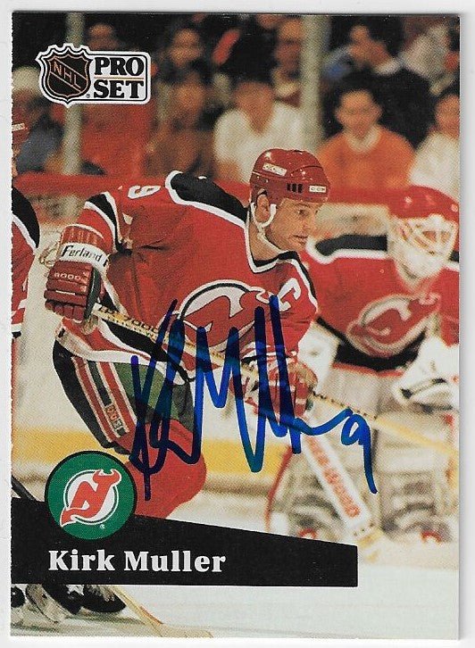 Kirk Muller Signed 1991-92 Pro Set Hockey Card - New Jersey Devils