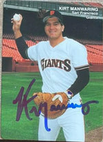 Kirt Manwaring Signed 1989 Mother's Cookies Baseball Card - San Francisco Giants