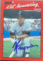 Kirt Manwaring Signed 1990 Donruss Baseball Card - San Francisco Giants