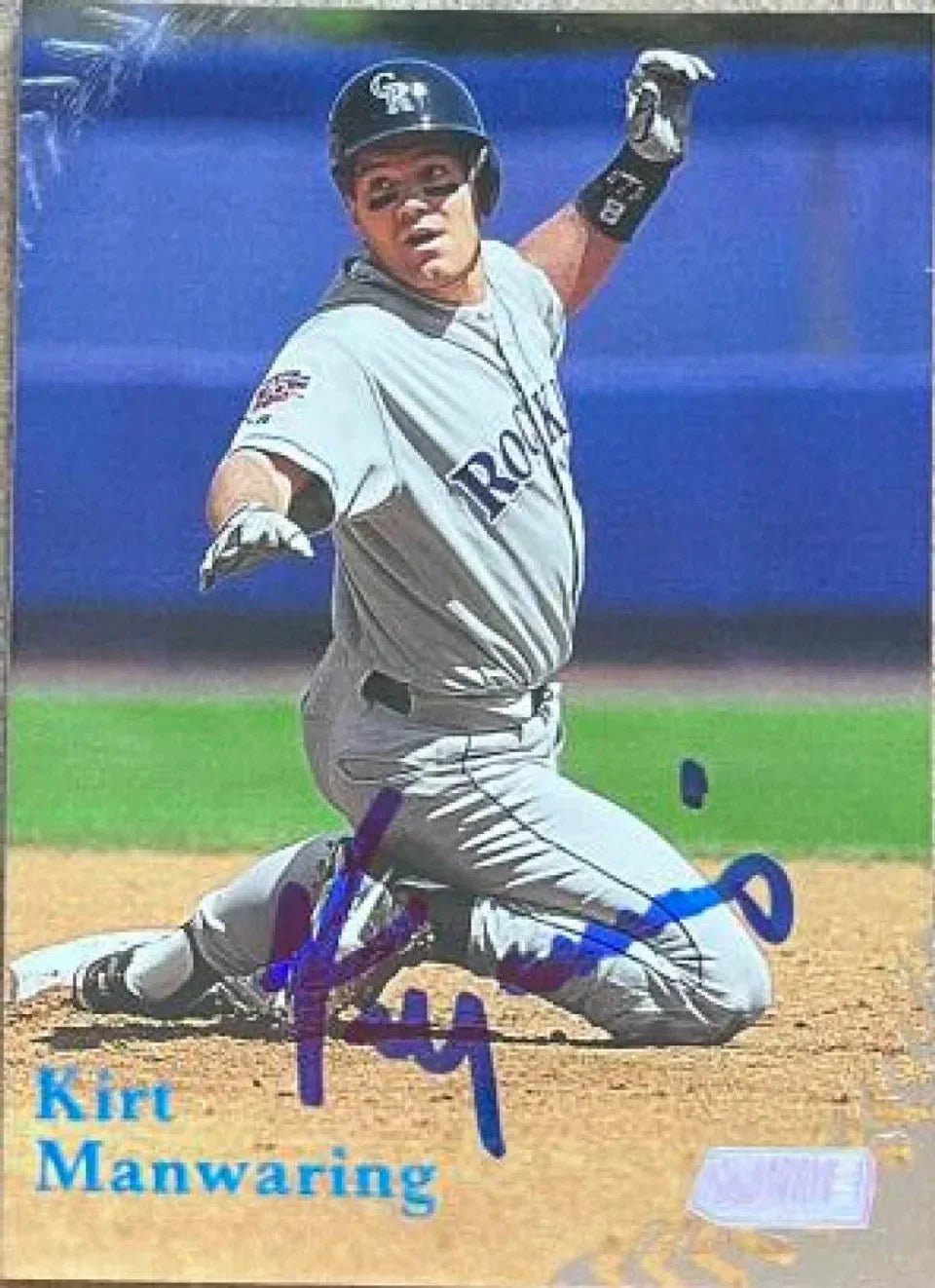 Kirt Manwaring Signed 1998 Stadium Club Baseball Card - Colorado Rockies