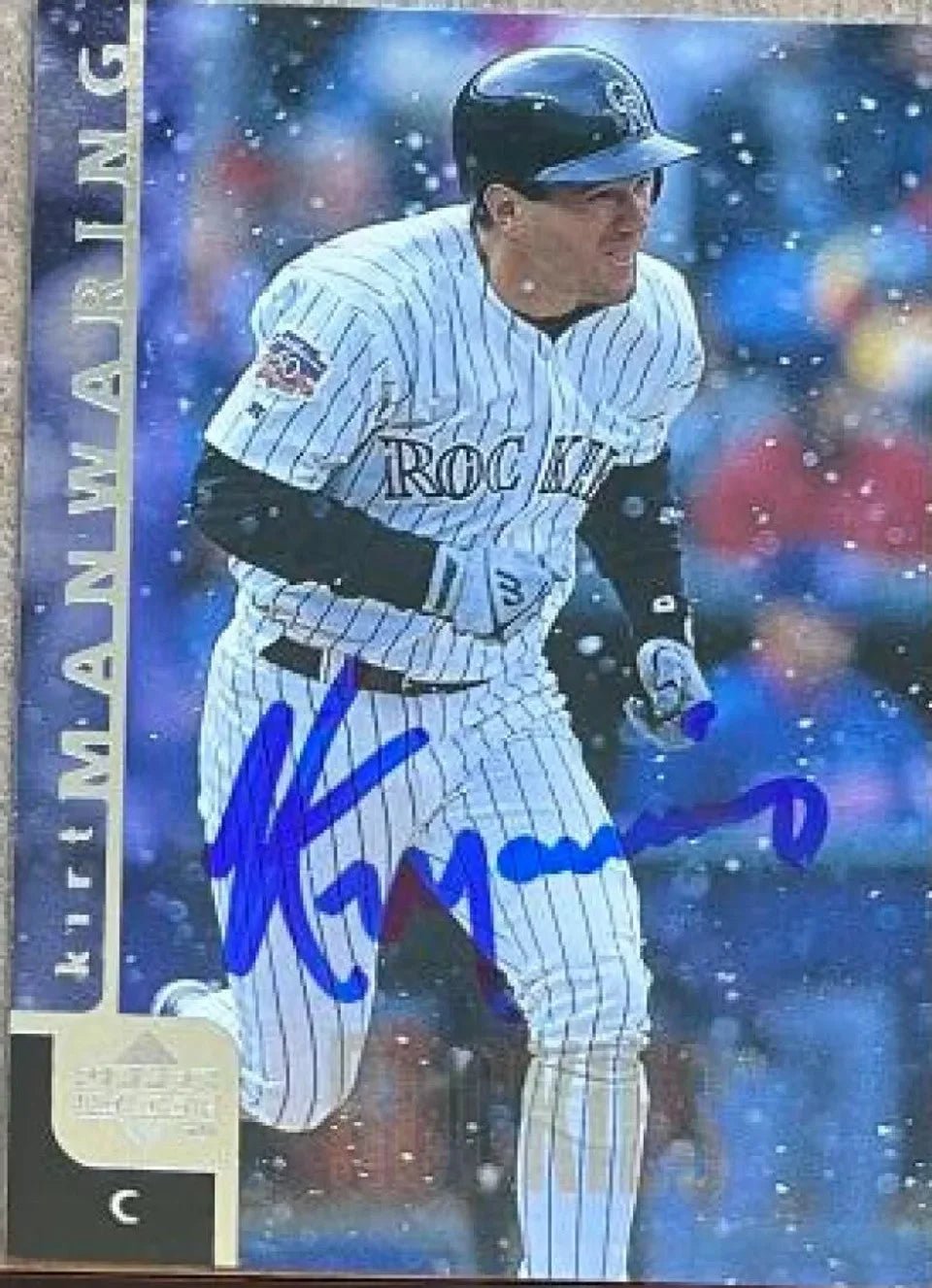 Kirt Manwaring Signed 1998 Upper Deck Baseball Card - Colorado Rockies