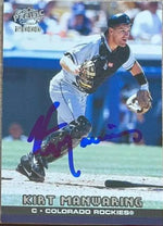 Kirt Manwaring Signed 2000 Pacific Baseball Card - Colorado Rockies