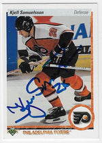 Kjell Samuelsson Signed 1990-91 Upper Deck Hockey Card - Philadelphia Flyers