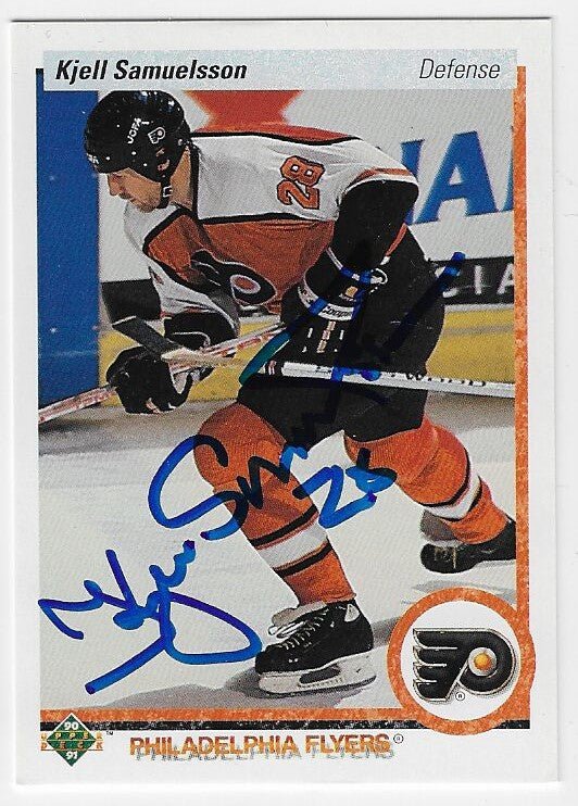 Kjell Samuelsson Signed 1990-91 Upper Deck Hockey Card - Philadelphia Flyers