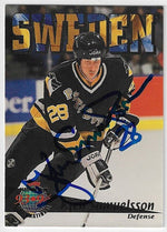 Kjell Samuelsson Signed 1993-94 Stadium Club International Hockey Card - Pittsburgh Penguins